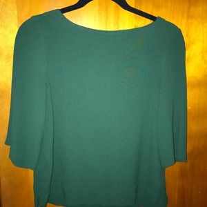 Emerald boatneck blouse